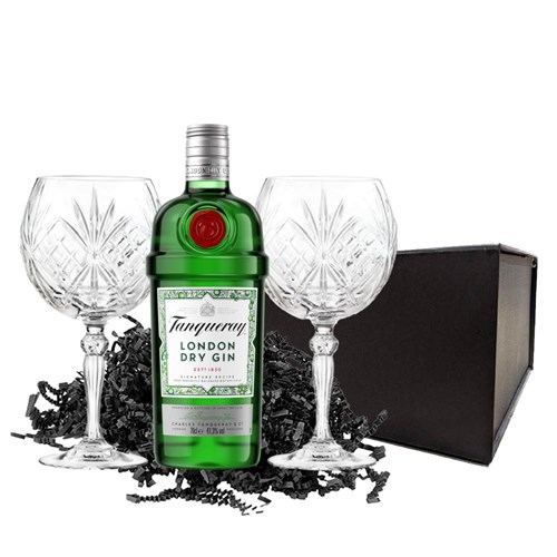 Tanqueray Dry Gin 70cl And Melodia Copa Glass Gift Set